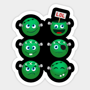 Frankenstein Emoji for Spooky and Scary Halloween Fun Sticker